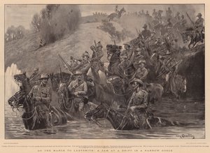 On the March to Ladysmith, a Jam at a Drift in a Narrow Gorge